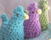 Hen and Chicks Egg Cosies - Set of 3 Crochet Egg Cozies - Vintage Inspired Easter Decor - Easter Egg Basket