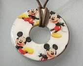 Mickey Mouse Whimsical WASHER Hardware Pendant Necklace