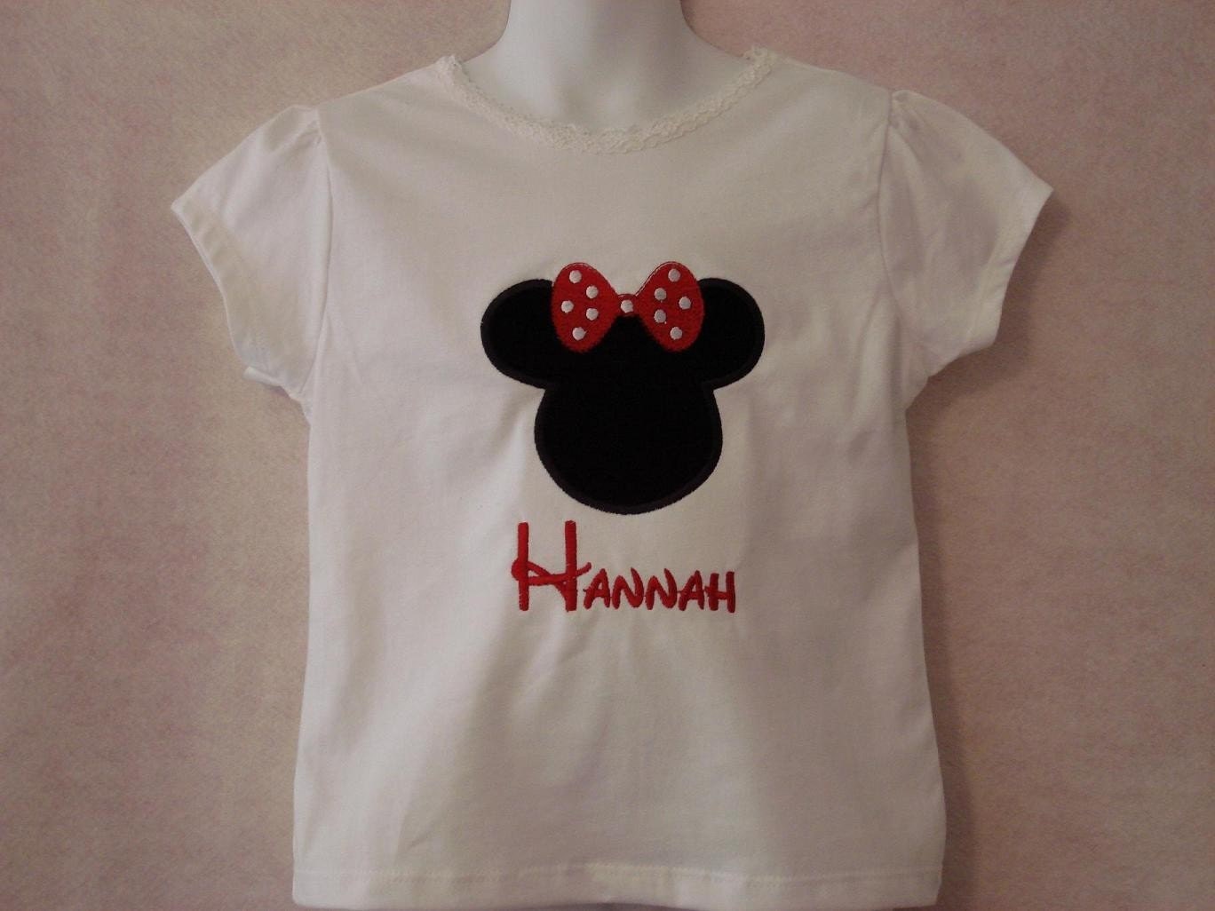 Custom Minnie Mouse T Shirt Infant, Girls, Boys, Adults Free Monogram Personalized