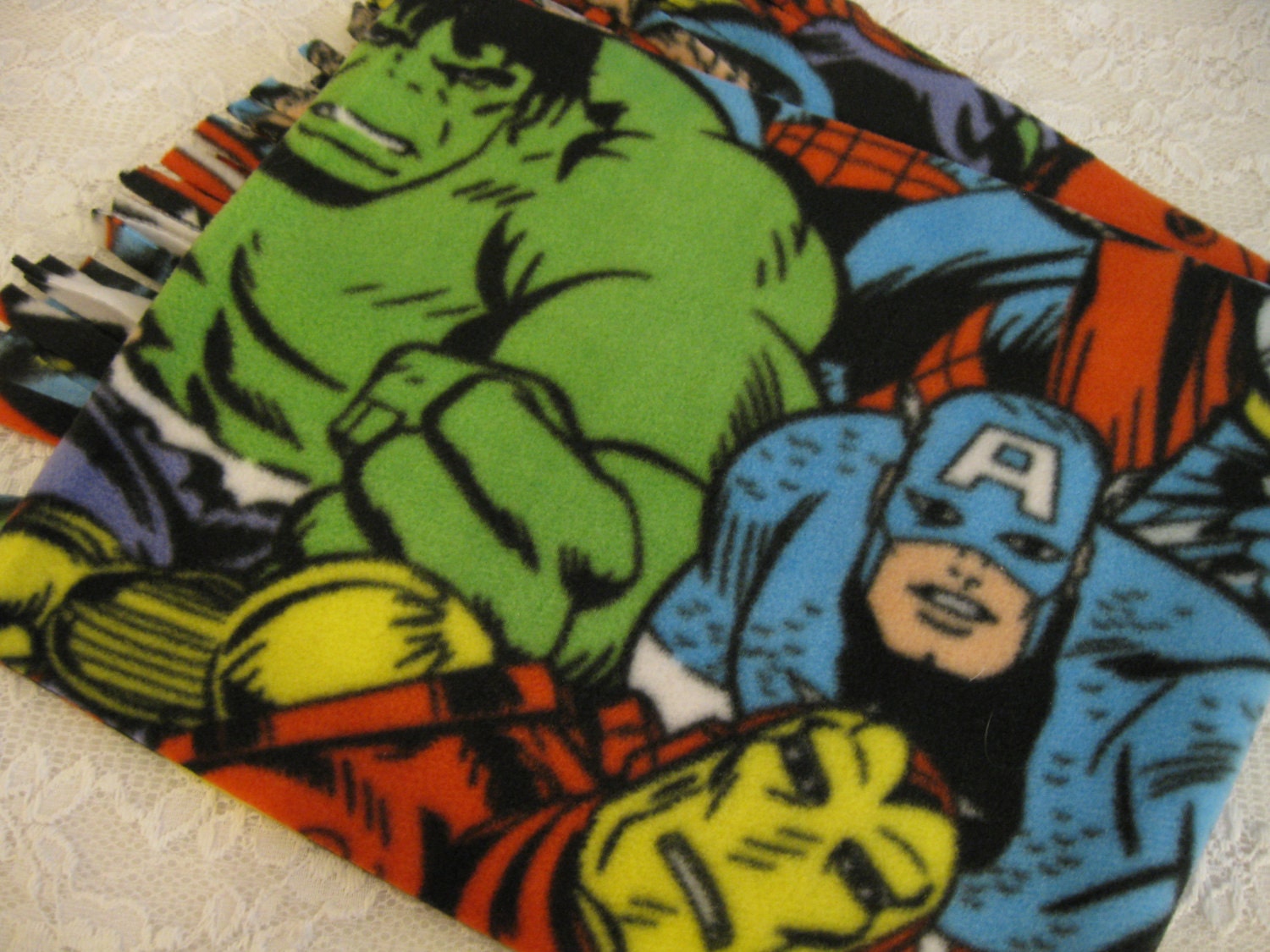 Going Fast - The Avengers Fleece Scarf-  Captain America Iron Man Thor Hulk Spiderman