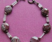 Jasper Faceted Clear Quartz Beaded Bracelet