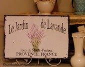 French Lavender No. 2  Handpainted vintage chippy SIGN