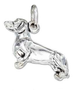 Dachshund Sterling Silver Charm -- Complimentary Ribbon or Cord
