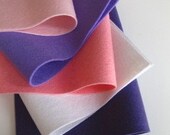 100%  Wool Felt  Fabric Sheets,  Sweet Heart Color Story  Pink Felt  Purple Felt