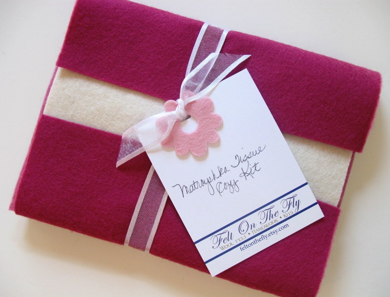 100% Wool Felt Kit, Matroyshka Tissue Cozy KIT