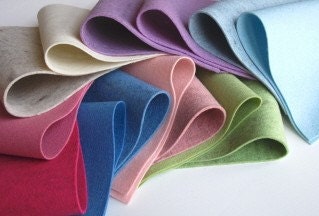 Wool Felt Set, Pastel Harmony Felt Set, Wool-Blend Heather Felt Sheets Plus 100% Merino Wool Sheets Set
