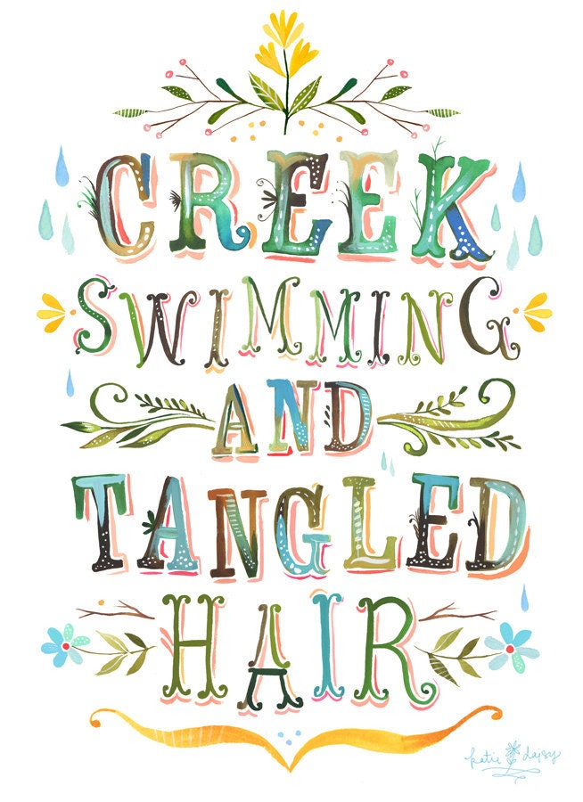 Creek Swimming- 8x10 print - vertical