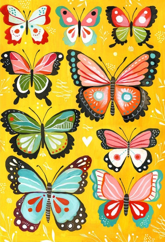 Butterfly Collection - Yellow - Large Format - vertical