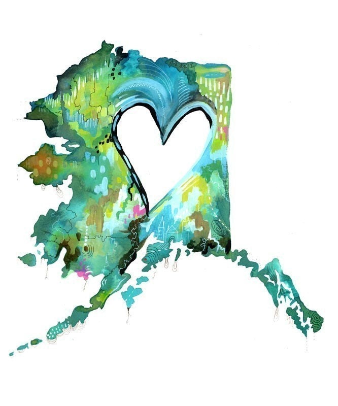 Alaska Love - 8x10 Print - vertical