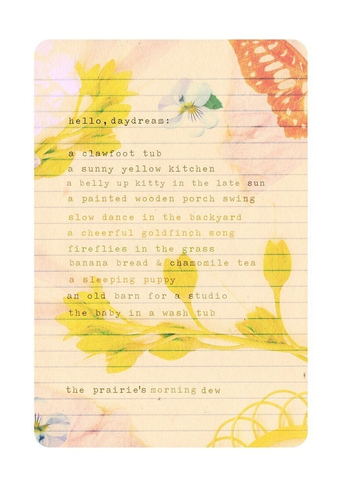 Daydream List- 8x10 print - vertical