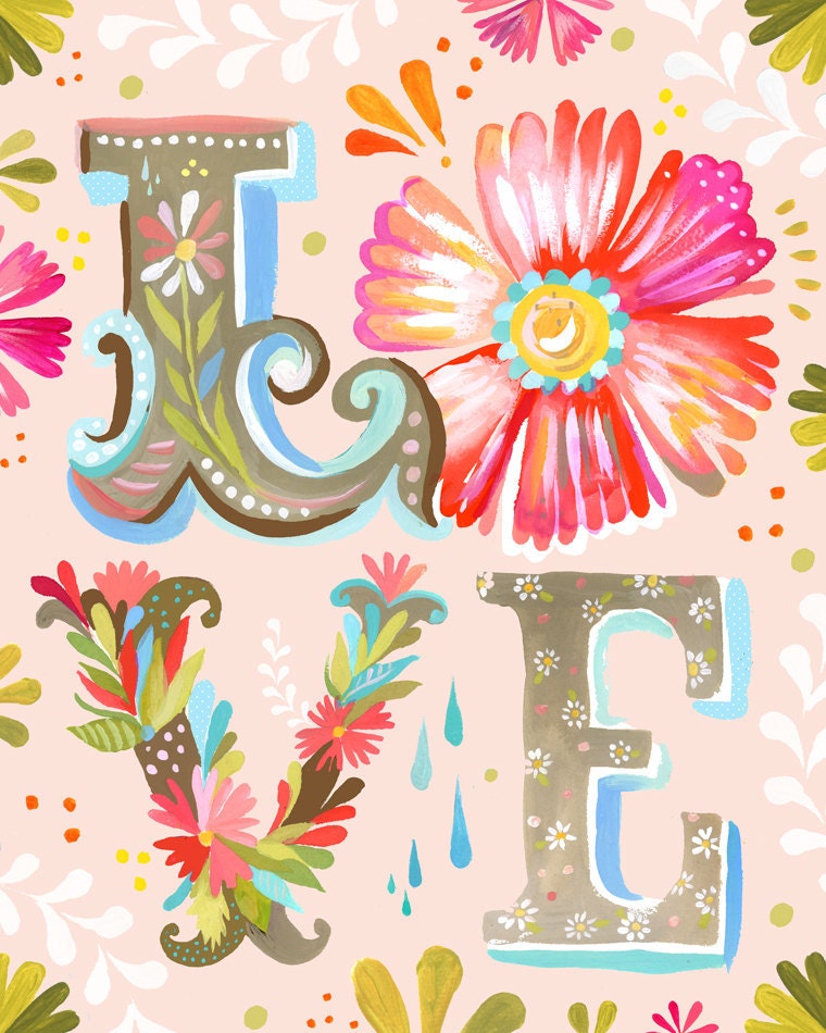 LOVE Block Letter - Large Format Print - vertical
