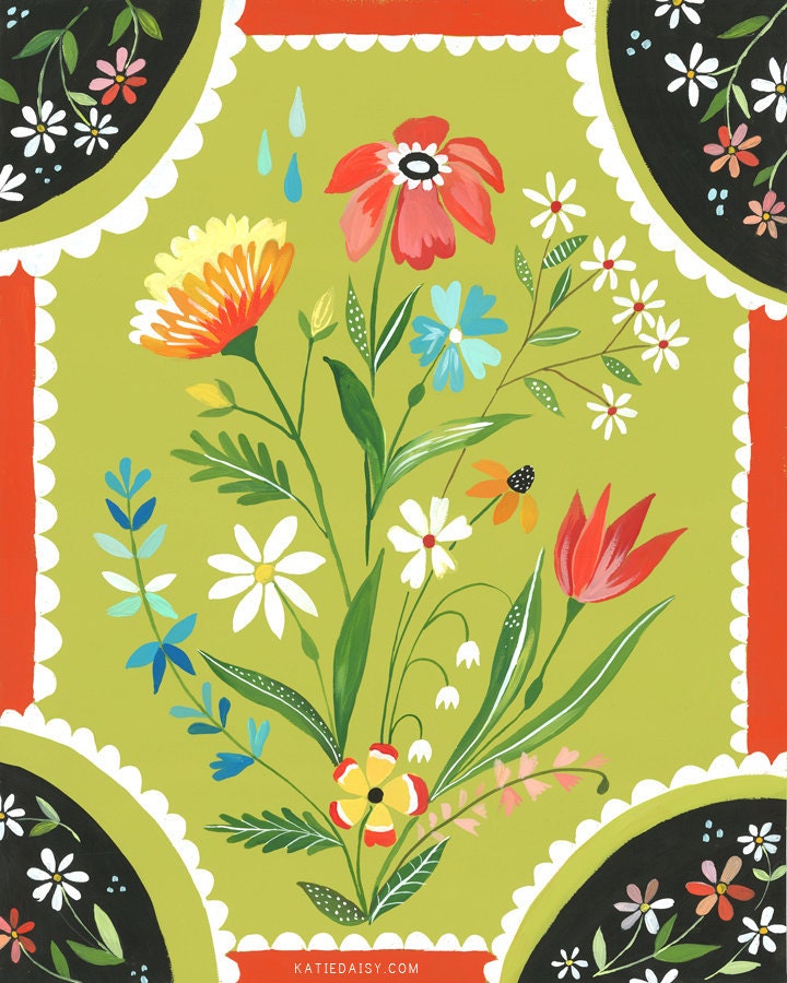 Meadow Flowers- 8x10 print - vertical