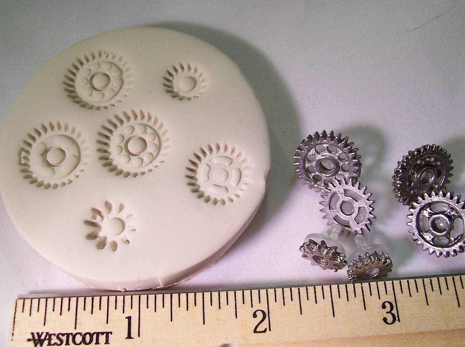 Steampunk 6 mini clock gears - Hard Polymer Clay mold for use with clay - Watch