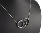Geometric Series - OCD Oval Oval Circle Grayscale - Sterling Necklace