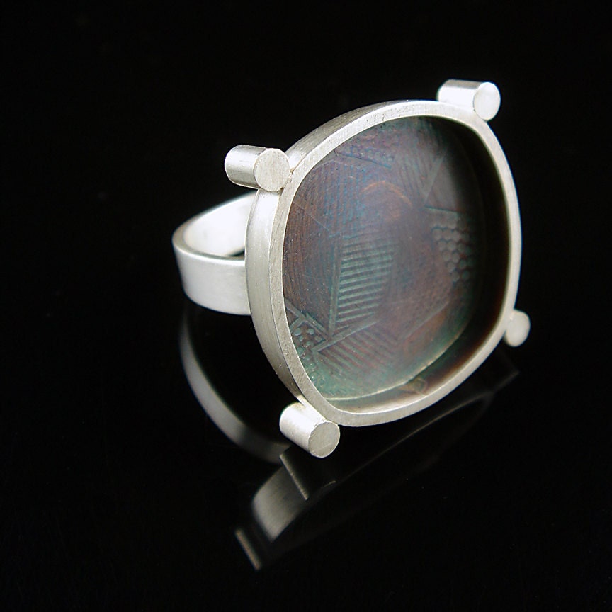 Texture Rounded Square Ring - Size 8