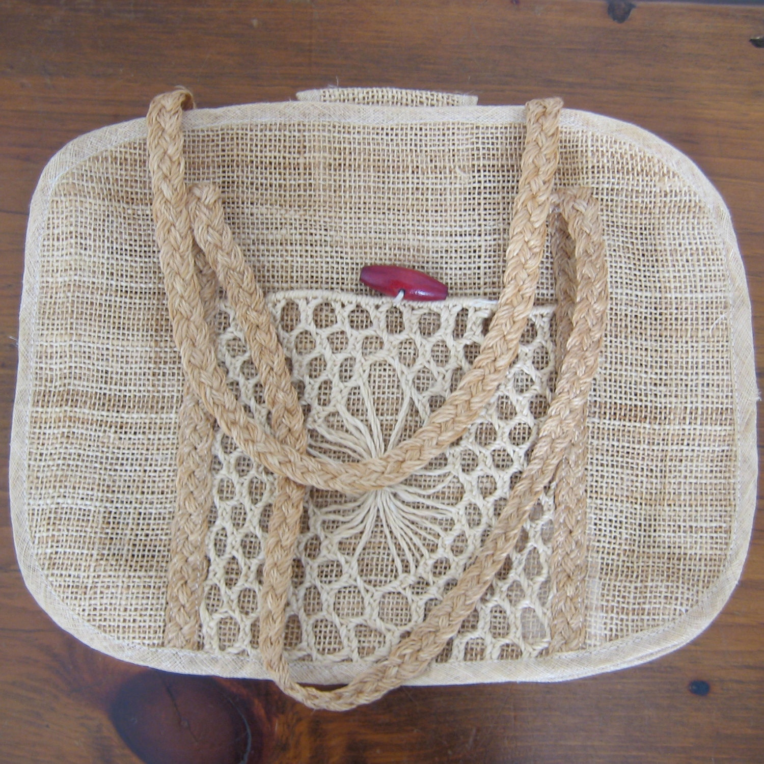 CROCHET SRAW woven straw purse