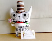 Clearance Migumi the lollipop angel cat in a hat ( Made to order )
