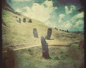 Hipstamatic Photo Art Print Moai Tiki Easter Island 5x5