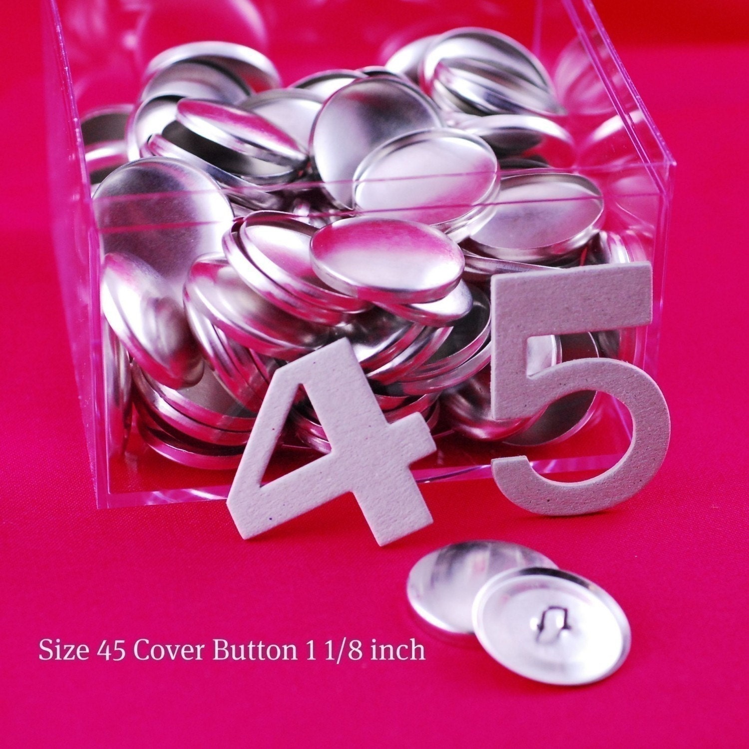 Size 45 Cover Buttons - Set of 100- FREE Shipping in US