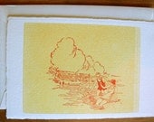 Summer Lakeside Single Letterpress Card