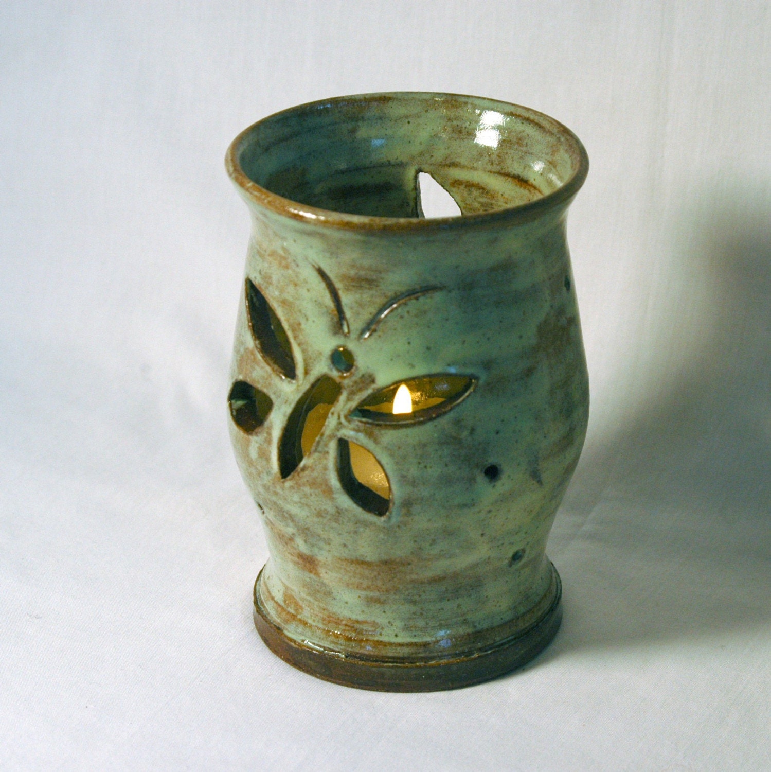 Verde Green Butterfly Candle Holder