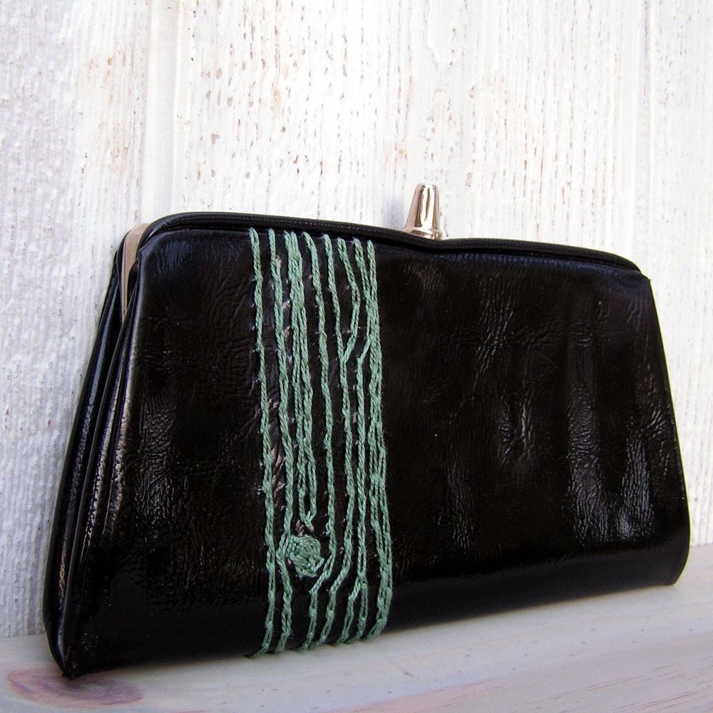 peacock blue woodgrain clutch