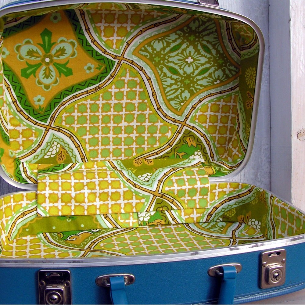 wood grain suitcase