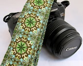 Funky Straps-- DSLR Camera Straps --Matador in Green and Turquoise--Funky Camera Strap