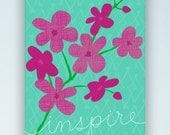Floral "inspire" illustration, art print
