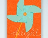 Pinwheel "delight" illustration, art print