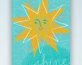 Sun "shine" illustration, art print