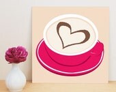 Heart-warming cappuccino, art print