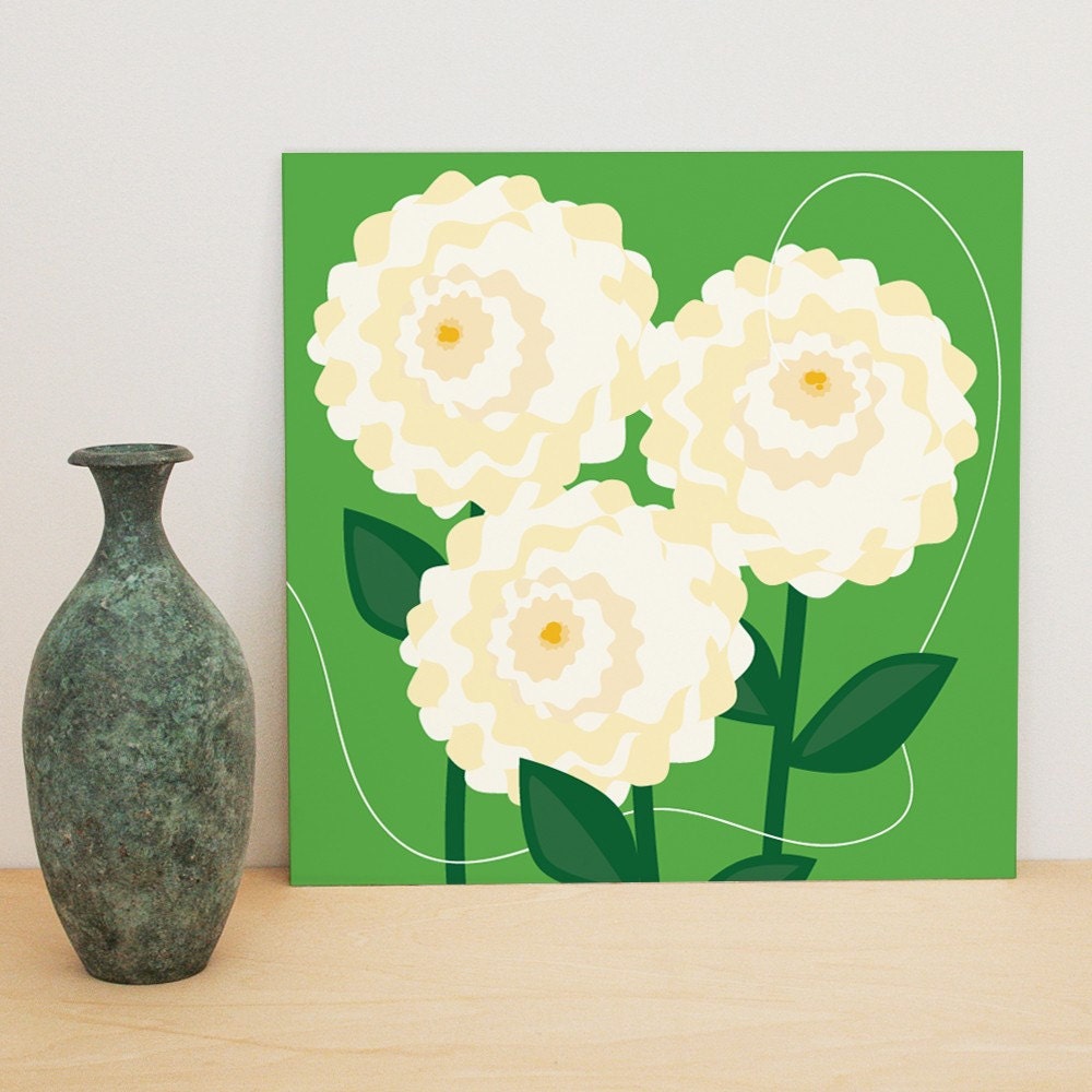 3 Big Blooms, art print