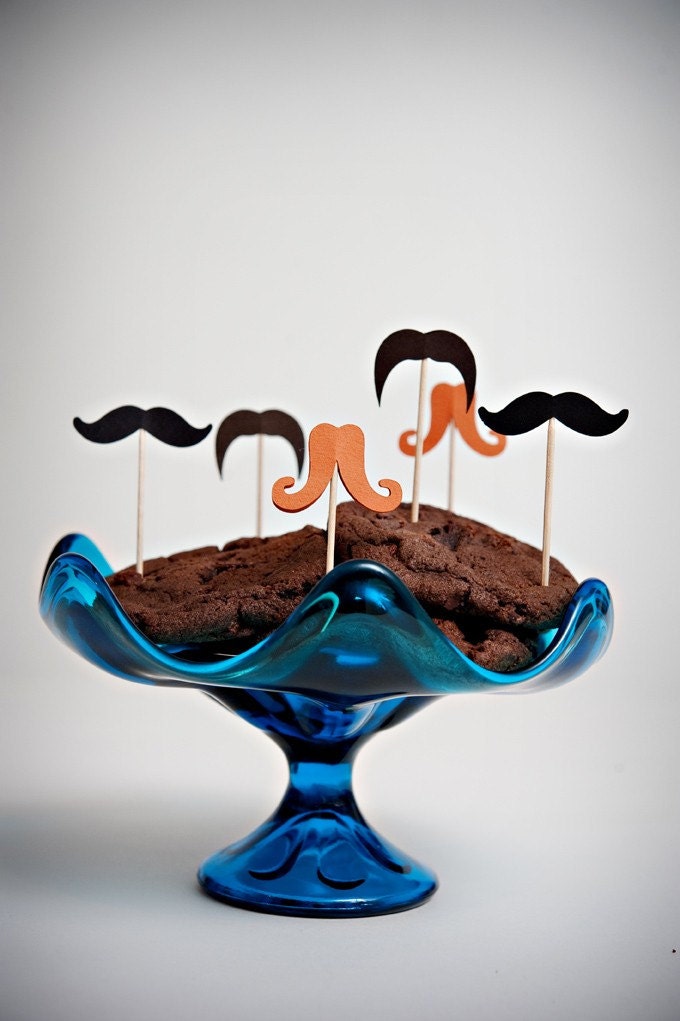Mini Mustache Toppers - Set of 6