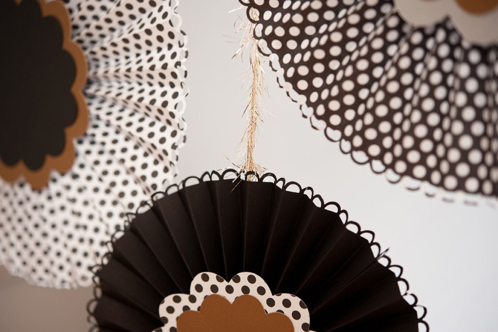 Hanging Paper Rosette Decorations -Set of 5