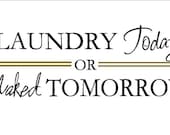 Laundry Today or Naked Tomorrow  Contemporary Vinyl Wall Decal