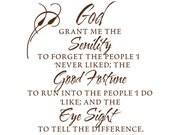 The Senility Prayer Square Humorous version of Serenity Prayer  Vinyl Wall Art Decal