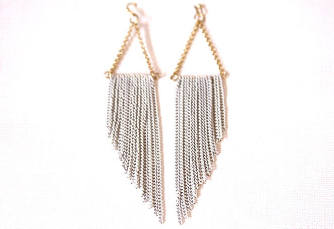 CHAIN fringe earrings