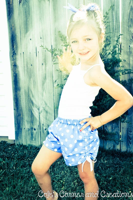 Too Cute Ruched Shorts Pattern (sizes 2-8)