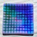 Fused Glass, Square, Blue, Green, Purple, Matrix Plate, 9 inches, home decor by colorolight on Etsy