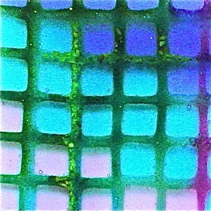 Fused Glass, Square, Blue, Green, Purple, Matrix Plate, 9 inches, home decor by colorolight on Etsy