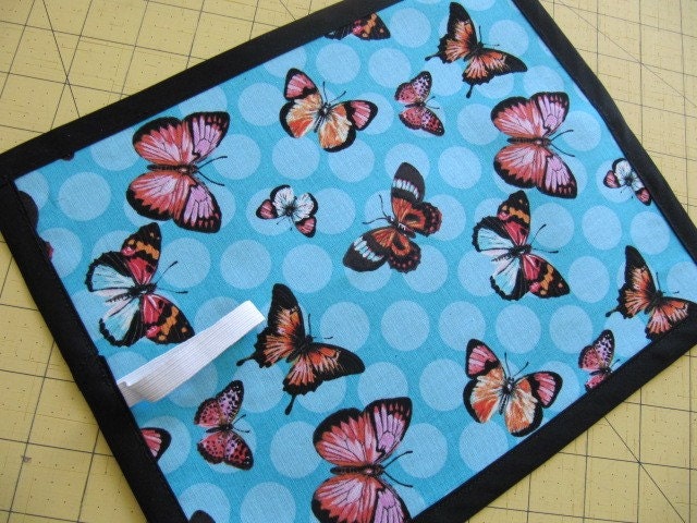 Michael Miller Polka Dot butterfly TRAVEL chalkboard mat placemat (a)