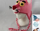 Crochet Pattern 048 - Pink Panther Beanie Hat - All Sizes