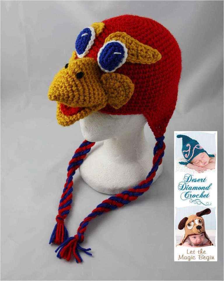 Crochet Pattern 049 - Kansas University Jayhawk - All Sizes