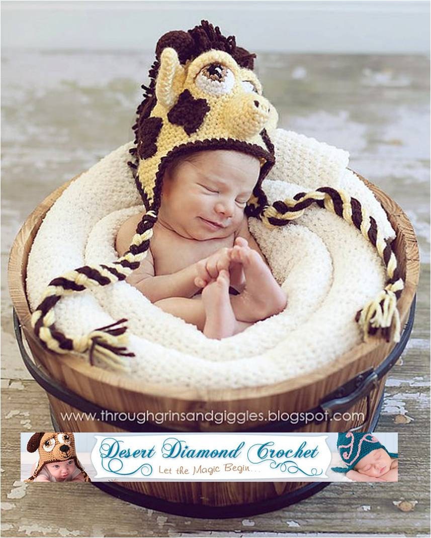 Crochet Pattern 025 - Giraffe Earflap Hat - all sizes