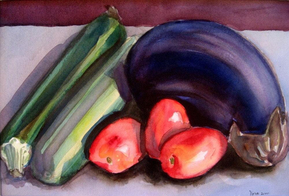Original Watercolor Still Life 11x14 - Kitchen Table