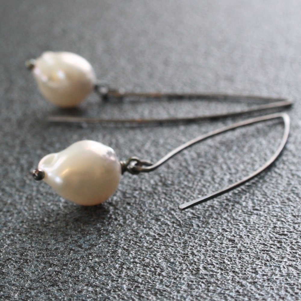 Sterling Pearl Earrings