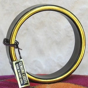 Black and Gold Lucite Bracelet Vintage Bangle NWT