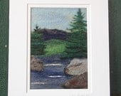 Wool and Silk Needle Felted Landscape--After The Run-Off
