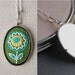Embroidered Necklace Hand Embroidered Flower Pendant